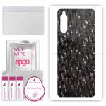 apgo Protective Skin Sticker for the back compatible with Sony Xperia 10 II, Wrap Film, Foil, Vinyl - Pattern Carbon Black Pixel