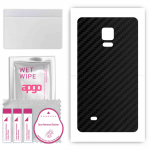 Apgo apsauginis odos lipdukas nugarai, suderinamas su Samsung Galaxy Note 4 N910, įvyniojama plėvelė, folija, vinilas &ndash; anglies juodos spalvos ra&scaron;tas