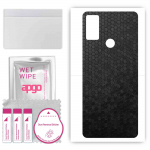 apgo Protective Skin Sticker for the back compatible with Alcatel 3L 2021, Wrap Film, Foil, Vinyl - Pattern Black Honeycomb