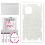 apgo Protective Skin Sticker for the back+sides compatible with Apple iPhone 12 mini, Full Wrap Film, Foil, Vinyl - Pattern White Fabric