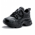 Fujin 6 cm madingi moteri&scaron;ki stambūs sportbačiai, patogūs moteri&scaron;ki natūralios odos rudeniniai storapadžiai spyruokliniai vulkanizavimo platformos plei&scaron;tai 35 smėlis