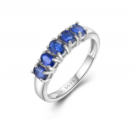 Klasikinės juostos sidabrinis moteri&scaron;kas žiedas su 1,5 ct natūralaus mėlyno kianito brangakmeniais puikūs papuo&scaron;alai moterims graži dovana US RING SIZE:8# mėlyna