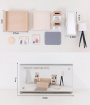 Modernus lėlių namelio medinių baldų dekoravimo rinkinys &bdquo;pasidaryk pats&ldquo; Vonios kambarys Miegamasis Lėlių namas Virtuvės daiktai Stalas ir kėdės Kūdikių aksesuarai