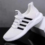 Vyri&scaron;ki batai Pavasariniai Flyknit laisvalaikio batai Vyri&scaron;ki sportiniai batai Vyri&scaron;ki kokosiniai batai Kvėpuojantys bėgimo bateliai 38 balta