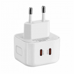 VAORLO Dvigubas PD 20W prievadų įkroviklis ES JK JAV Greitasis įkrovimas Suderinamas su keliais greitojo įkrovimo protokolais iPhone serijai For EU balta