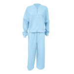 2 vnt./komplektas Moteri&scaron;kos palto kelnės, stovimas apykakle, ilgomis rankovėmis Užsegamas užtrauktuku elastingas rankogalių striukė sutraukiama virvelė, elastinga auk&scaron;tu juosmeniu plačiomis kojomis Kelnės Sportas Fitness