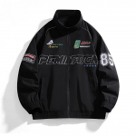 Aviacinė striukė, Jaunimo siuvinėta kasdienė striukė, Vir&scaron;us su stačia apykakle M juoda