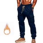 Vyri&scaron;ki kombinezonai Laisvi Joggers Cargo Pants Sportinės Kelnės Aktyvios Sportinės Kelnės Užtraukiamos Daugiaki&scaron;eninės Vilnos &scaron;iltos Vyri&scaron;kos laisvalaikio kelnės