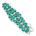 Indicolite Tourmaline Gemstone Handmade 925 Sterling Silver Bracelet 7-8 v5t11