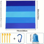1 vnt. Ne&scaron;iojamas kilimėlis 1-4 asmenims, didelio dydžio, lengvas, vandeniui atsparus, smėliui atsparus paplūdimio pledas kelionėms, stovyklavimui, žygiams, i&scaron;kylai 210.82 X 200.66 Cm