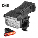 2 vnt dviračio žibintas, USB įkraunamas maitinimo ekranas, ypač ry&scaron;kus, lengvas reguliuojamas naktinis kalnų dviračio raginis žibintas, 12 LED galinis žibintas 1 Set
