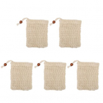 5 vnt. muilo taupymo mai&scaron;elis su rai&scaron;teliu Lengvas ne&scaron;iojamasis daugkartinis putojantis džiovinimo tinklinis muilo mai&scaron;elio &scaron;veičiamasis mai&scaron;elis 5pcs smėlis