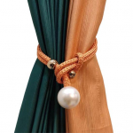 Drapery Holdback Gražiai atrodantis dailaus darbo daugkartinio naudojimo rutulinis magnetinis užuolaidų sagties laikiklis vonios kambariui oranžinė