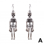 Helovino skeletų kabančios ausinės moterims, vintažinės, linksmos, gotikinio stiliaus, vakarėliui, gotikinė dekoracija, kaukolė J S6V5 Silvery-One size