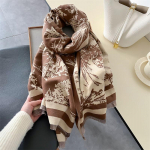 Prabangus prekės ženklo Cashmere Moteri&scaron;kas gėlėtas &scaron;alikas žieminis &scaron;iltas skara ir įvyniojimas Bandana Pashmina Moteri&scaron;kas Foulard kvadratinis storas antklodė pončas
