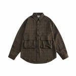 2024 m. raidės ilgomis rankovėmis mar&scaron;kinėliai japoni&scaron;ko Honkongo stiliaus laisvi mar&scaron;kinėliai berniukams, vasari&scaron;ki, madingi, universalūs, laisvalaikio paltai M chaki