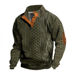 Pavasariniai ir vyri&scaron;ki megztiniai su nuolatine apykakle yra lauko laisvalaikio megztiniai L armijos žalia spalva