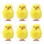 Velykų vi&scaron;čiuko ornamentas geltonas medvilninis rutulinis vi&scaron;tienos pūkuotas vi&scaron;čiuko papuo&scaron;imas namų biurui Velykų vakarėlis Velykų krep&scaron;elio užpildas 6pcs