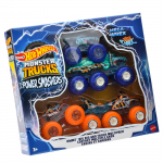 Hot Wheels Monster Truck Transporter Set Vehicle Toy Mini Car 4 vnt. Amžius 3 ir daugiau Mėlyna oranžinė HYJ29