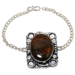 Seam Agate Handmade 925 Sterling Silver Jewelry Bracelet 7-8 w6y85