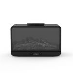 Židinio drėkintuvas Eterinių aliejų difuzorius Liepsnos drėkintuvas Židinio difuzorius Ugnies drėkintuvas Aromaterapinis kvapų difuzorius EU Plug 220V juoda