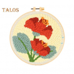 Punch Stitch Kit Gydomasis pynimas Punch Sitching Rinkinys suaugusiems Vaikams &bdquo;Pasidaryk pats&ldquo; Punch Stitch Siuvinėjimo rinkinys su įrankiais Verpalai Lankas pradedantiesiems G