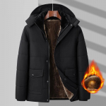 Žieminis vyri&scaron;kas parkas vilnonis medvilninis storas &scaron;iltas striukė su gobtuvu pūkuota apykakle, vandeniui atspari vėjo striukė, pamink&scaron;tinta plius dydis 8xl 6XL juoda