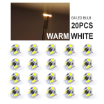 20 vnt. apvalių 12 V G4 mini LED 3 LED SMD5730 PCB viryklės gaubto LED lemputės su &scaron;iltai balta kri&scaron;tolo &scaron;viesa sietyno ap&scaron;vietimo lemputės 20PCS WARM WHITE LED BULB