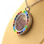 Pierres et Min&eacute;raux. Collier Tourmaline multicolore brut. Mod&egrave;le Arc-en-ciel.