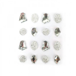 16 pierres pr&eacute;cieuses adh&eacute;sives cristal 20 mm