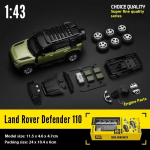 1/43 mastelio Land Rover Defender &bdquo;pasidaryk pats&ldquo; surinkimo lydinio automobilio modelio rinkinys - Detali replika vaikams ir kolekcionieriams - Smagus ir edukacinis žalia