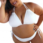 Moteri&scaron;kas bikinio rinkinys maudymosi kostiumėlis vasaros paplūdimio apranga Push Up Hollow Out Bandage Bikiniai XXXXXL