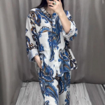 Moteri&scaron;ki vintažinio ra&scaron;to 2 dalių komplektai pavasariui V formos i&scaron;kirptė ilgomis rankovėmis mar&scaron;kiniai suvarstomi plačių kle&scaron;nių kelnės apranga vasarai sagomis 2 dalių kostiumas XXL pilka