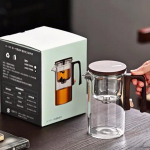 Stiklinis arbatinukas su infuzoriumi 520ML/720ML Arbatinukas Vandens atskyrimas Vidinis magnetas Vieno paspaudimo magnetinis jungiklis Arbatos filtravimo puodelių rinkinys