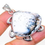 Dendrite Opal Handmade 925 Sterling Silver Jewelry Pendant 2.09 y7g28