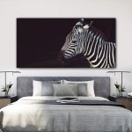 Plakatai ir spaudiniai zebro formos, drobė su gyvūnų nuotraukomis, juodai balti paveikslai, sienų dekoras svetainei, 20*40cm No Frame