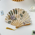 Kinų japonų stiliaus &scaron;ilko vėduoklė sulankstoma vėduoklė Vestuvių vėduoklė Menas Dovanos &Scaron;okių Rankinė Ventilė Vintažinis bambuko sulankstomas rankinis gėlių ventiliatorius