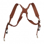 Fotoaparato dvigubas pečių diržas reguliuojamas odinis dvigubas pečių greito atsegimo fotoaparato diržas laukui ruda