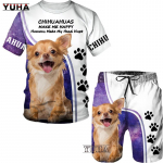 Vasaros &scaron;unys 3D spausdinimo mar&scaron;kinėliai Vyri&scaron;ki sportiniai kostiumai mar&scaron;kinėliai &scaron;ortai Husky vokiečių aviganio grafiniai vyri&scaron;ki drabužiai mar&scaron;kinėliai / kostiumai su i&scaron;kirpte S