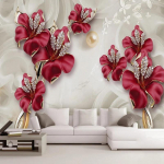 3D Stereo Reljefinis Gėlių Papuo&scaron;alų Nuotraukų Sienų Muralis Svetainei TV Sofos Fonas Tapetai Namų Dekoravimas 200 cm(W) x 140 cm(H)