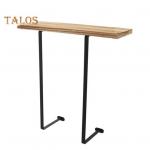 Prie sienos montuojamas rank&scaron;luosčių laikiklis su medine lentyna, didelė apkrova, lengvai montuojamas, daugiafunkcinis vonios kambario rank&scaron;luosčių stovas, laikiklis sena mediena