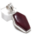 Red Labradorite Gemstone Handmade 925 Sterling Silver Jewelry Pendant 1.65 g4j83