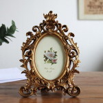 Europieti&scaron;ko stiliaus antikvarinis ovalus dervos nuotraukų rėmelis - 6, 7, 8 colių variantai 7-inch Vintage Gold