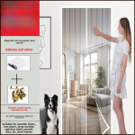 Vasarinės magnetinės durys nuo uodų be montavimo, Automatinis uždarymas, Apsauga nuo uodų, Apsauga nuo skraidančių vabzdžių, Ventiliacinė durų užuolaida, Medžiaginė, Naudojimui namuose 80x210cm-270g balta