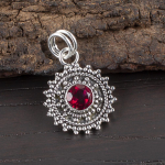 Rožinio rubelito brangakmenio papuo&scaron;alai, 925 prabos sidabro pakabukas, Gražus sidabrinis pakabukas, Rankų darbo gydomasis pakabukas moterims 1.03 Inches rožinė