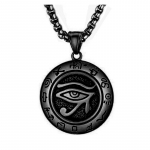 Pankroko Retro Apvalus Pakabukas Vyri&scaron;kas Titano Plieno Grandinėlės Vėrinys Dievo Akis Aksesuaras 50CM(Necklace Size)