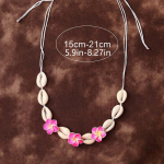 Bohemian Plumeria gėlių luk&scaron;tais rankomis austi paprasti kaklo karoliai kiau&scaron;inių gėlių apykaklės Choker paplūdimio Boho vasaros karoliai