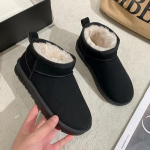 Nauji klasikiniai pastorinti pūkuoti moteri&scaron;ki sniego batai Patogūs &scaron;ilti aulinukai Moteri&scaron;ki žieminiai batai Stambūs batai Zapatos Mujer 41 juoda