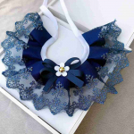 Cat Necklace Dog saliva towel Puppy String Bib Lace Mesh Bowknot Dog Neckerchief Pet Collar S
