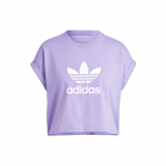 Adidas Originals Adicolor Classics Trefoil trumpomis rankovėmis laismi mar&scaron;kinėliai moterims Vir&scaron;utiniai drabužiai Magic-Faint-Purple IC5468 XL